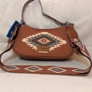 Wrangler Tan and Teal Patterned shoulder bag